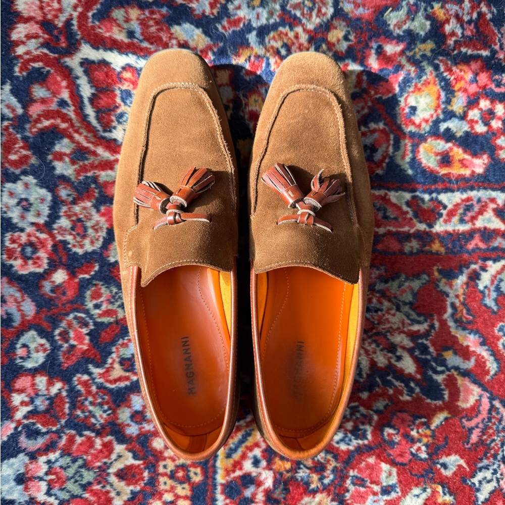 Magnanni Brown Suede Tassel Loafers - Picture 3 of 10